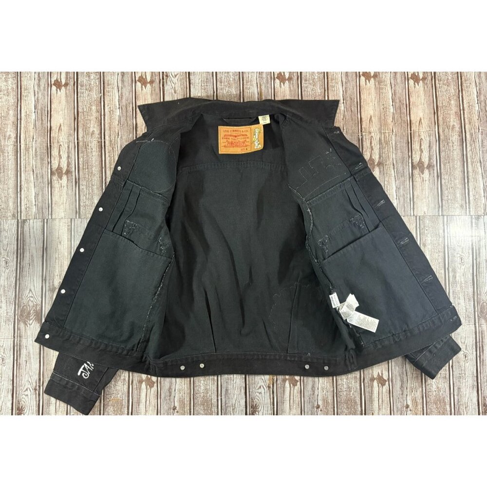 Levi's x DENIM TEARS Stussy Our Legacy Paint Patch Jacket sz S color Black - Picture 2 of 10